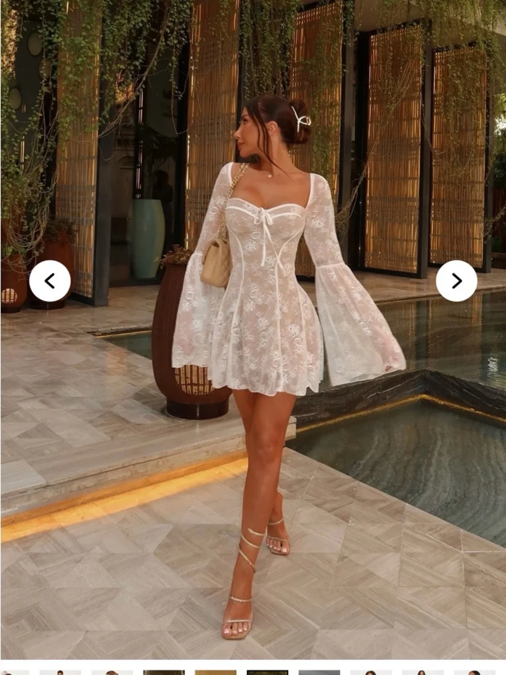 Analise Lace Mini Dress - Nude/combo - Picture 2 of 4